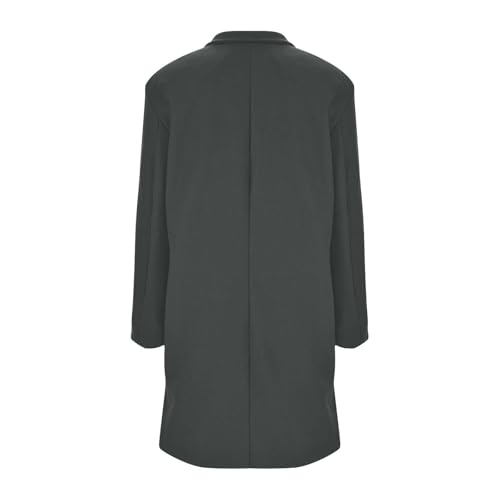 Generisch Abrigo largo de invierno para mujer, abrigo corto, abrigo de otoño, abrigo de lana, abrigo de invierno, chaqueta de lana, abrigo de entretiempo para mujer, 001 gris., M - imagen 6