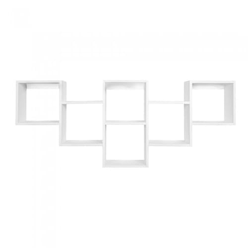 Domax Home Bücherregal - Wandregal - Hängeregal - Schweberegal - Würfelregal - Deko Wohnzimmer - Regal schmal 159x66x18 cm, Weiß - Regale für Küche, Badezimmer, Wohnzimmer, Schlafzimmer - FTS 2 Domax Home Bücherregal - Wandregal - Hängeregal - Schweberegal - Würfelregal - Deko Wohnzimmer - Regal schmal 159x66x18 cm, Weiß - Regale für Küche, Badezimmer, Wohnzimmer, Schlafzimmer - FTS 2