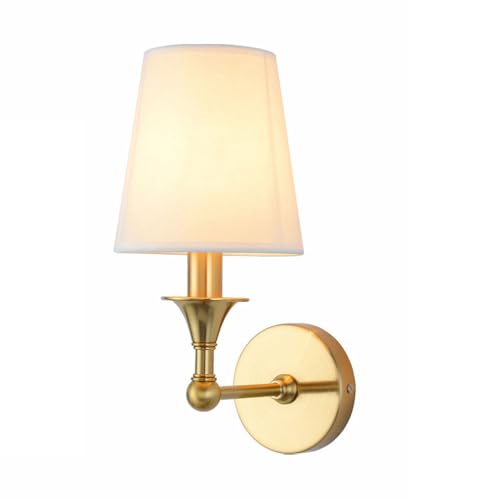 Aplique de Pared para Comedor, Estilo Retro, de Tela Blanca, Estilo Nórdico, 1 Luz, E14, para Mesita de Noche, Lámpara de Noche para Dormitorio Infantil, Lámpara de Pared Brillante para Pasillo.