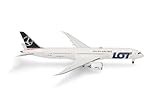 Herpa Modellflugzeug Lot Polish Airlines Boeing 787-9 Dreamliner Miniatur im Maßstab 1:500, Sammlerstück, Flugzeug Modell ohne Standfuß, Metall