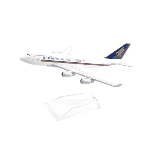 Modelo de avión de metal fundido Singapore Airlines Boeing B747 escala 1:400 miniatura 16 cm