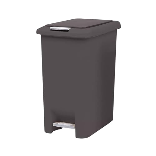 La Mejor Lista de Bote de basura con pedal - los más vendidos. 42 NAMARO DESIGN-Basurero Con Doble Mecanismo 45l Color Gris, con sujetadores de bolsa, llantas y apertura por medio de pedal o por medio del botón superior, en color Gris