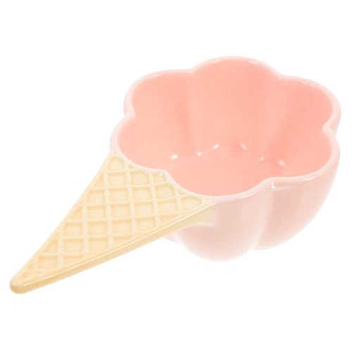 Warmhm Coppa Gelato Ciotola Di Antipasto Ciotole Per Salse A Forma Di Ciotola Divertente Ghiaccio Porcellana Piatto Da Dessert Coppa Di Gelato Riutilizzabile Ciotole Bianche Ceramica Rosa