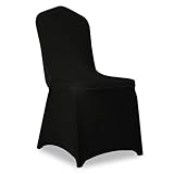 JALANCY 1 Pack Black Stretch Polyester Spandex Chair Covers Universal Washable Removable Chair Slipcovers Protector for Wedding Banquet Events Party Dining Decoration