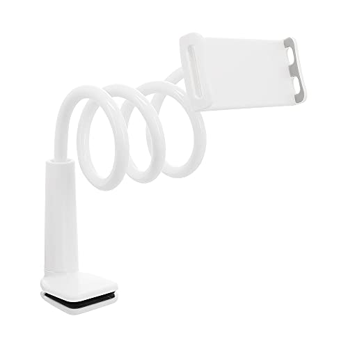 オウルテック 12.9インチまでの スマートフォン/タブレット用 フレキシブルアームスタンド 長いアームでしっかり固定 安定 調整 自由 寝ながらスマホ ホワイト OWL-ARMSTD04-DWH