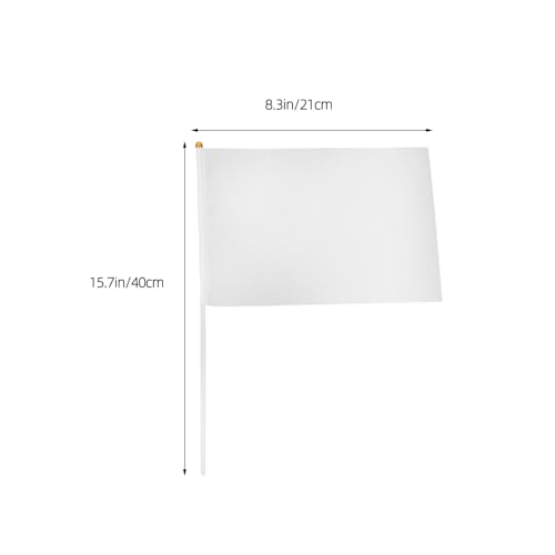 Mini drapeaux blancs de qualité supérieure en polyester sur bâtons - 3