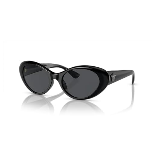 Versace Óculos De Sol Femininos, Armação Preta, Lentes Cinza Escuro, 53 Mm
