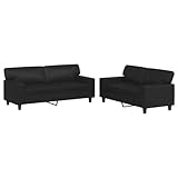 L'assemblage est requis Tomostar Ensemble de Canapé Salon, Canapés 3 Places et 2 Places 2 pcs Noir Similicuir