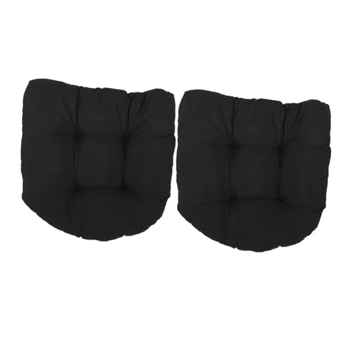 YARNOW Eleve su Asiento Paquete de 2 Cojines para Sillas de Patio al Aire Asientos de Piso Suaves para Jardín Color Negro