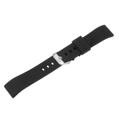 sourcing map Silicone Watch Band 21mm Width Quick Release Soft Rubber Waterproof Replacement Watch Strap with Silver Stainless Steel Buckle for Men Women, Black - Image 2