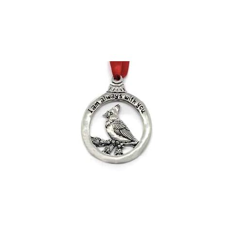 Basic Spirit Pewter I Am Always with You Cardinal Memorial Christmas Tree Ornament Decoration Gift Box Cover