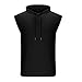 Black Mens Vest Jackets Hoods Outfit for Mens Sleeveless Workout Gym Jogger Cami Tank Hooded Plain Winter Fall 2026 Soft Comfy Clothes Trendy XXL