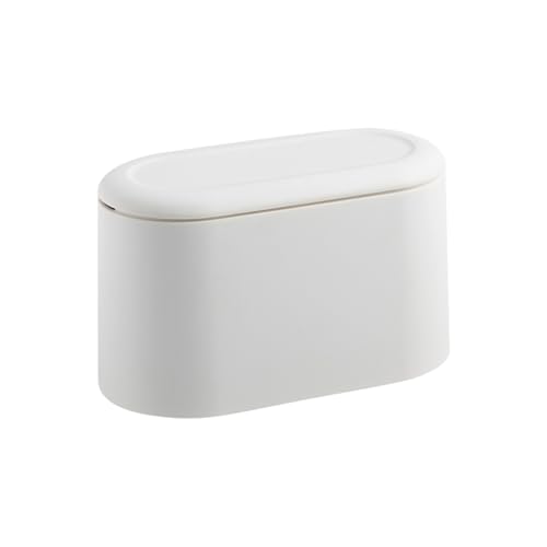 Pequeña caneca de basura rectangular blanca para escritorio