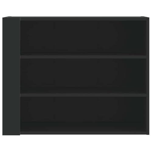 Meuble de rangement suspendu noir à 3 compartiments pour optimiser l'espace mural - 5