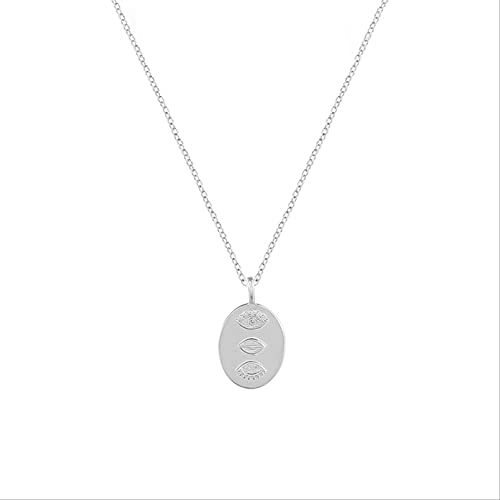 Collier de la Lune en argent 925 véritable avec pendentif croissant ciselé