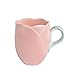 FülleMore 3D Tulpe Blumen Kaffeetasse Teetasse Neuheit Blumenform Kaffeebecher 350ml Porzellanbecher mit Griff Bürotasse Geschenk für Geburtstag Muttertag Weihnachten Valentinstag (Rosa)