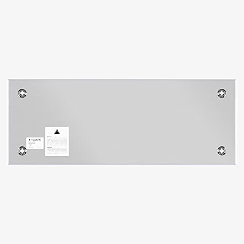 Navaris Magnettafel Magnetboard aus Glas - 80x30cm Tafel magnetisch zum Beschriften - Notizboard Magnetwand inkl. Magnete Stift Schrauben - weiß