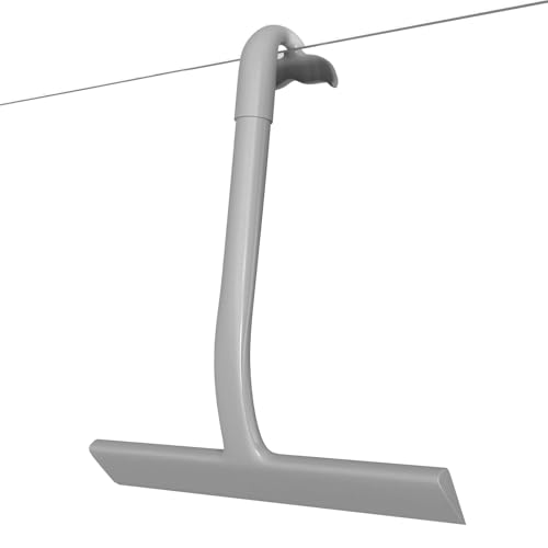 Shower Squeegee for Glass Doors, All-One-Piece Silicone Shower Squeegee with Hook Design for Easy Hanging and Cleaning (Gray)