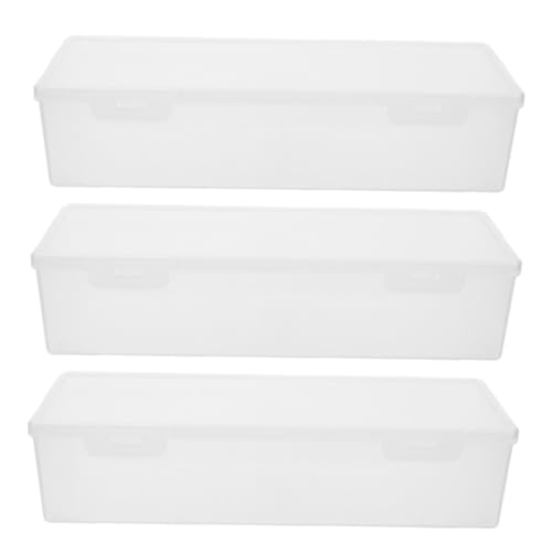 iplusmile 3 piezas Caja Hermética para Pasta con Tapa de Contenedores Rectangulares para Espaguetis Almacenamiento Apilable para Nevera y Despensa Organizador de Alimentos Fresco y Seguro