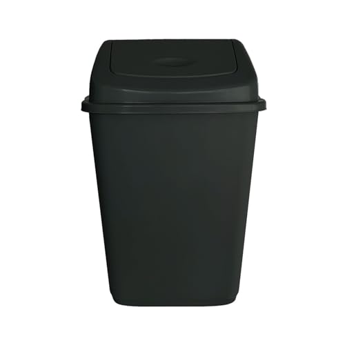 VTL 60 Litre Black Plastic Swing Bin Durable For Kitchen And Home Waste