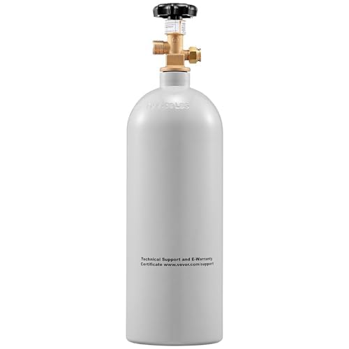 5 Lbs CO2 Tank Aluminum Gas Cylinder, CO2 Cylinder with Gray Spray Coating, CO2 Tank with CGA320 Valve, compatible with Draft Soda Beer