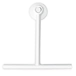 LEBKFT Silicone Shower Squeegee for Shower Doors, Bathroom Accessory with Hook Streak-Free 25cm Glass Screen & Window Cleaner Multi-Purpose Bathroom Squeegee for Easy Hanging & Storage (White)