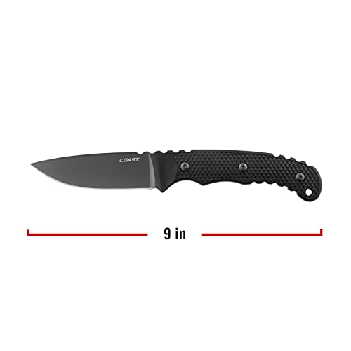 Coast® F402 4" Stainless Steel Blade Fixed Blade Knife, Sheath Included #TOP5