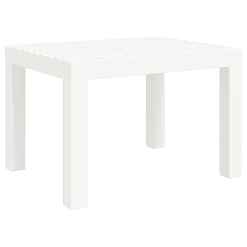 vidaXL Table de Jardin Blanc 59x47x40 cm PP, Table d'extérieur, mobilier de Jardin, mobilier de Patio, Table de Patio, mobilier d'extérieur