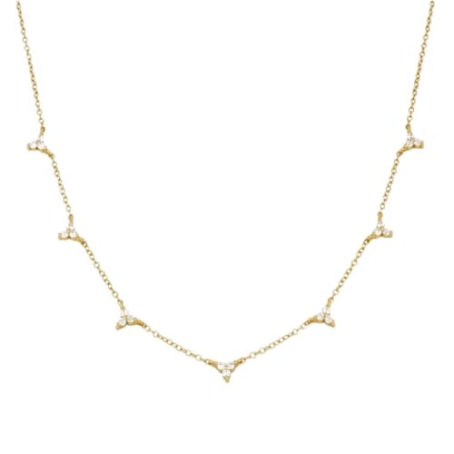 Collier 925 pour femme en argent véritable et ses trois diamants de 18 carats