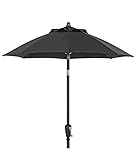 Dehner Sonnenschirm Vido, Ø 150 cm, Höhe 221 cm, Aluminium/Polyester, dunkelgrau