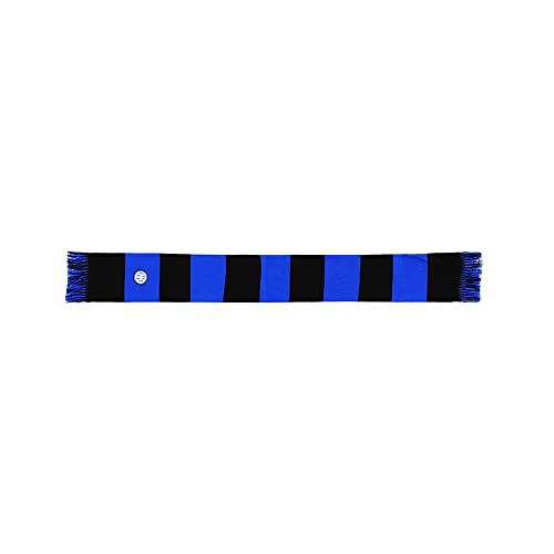 Loghi ricamati Inter Sciarpa Tubolare Nuovo Logo a Righe, Acrilico, Unisex Adulto, Nero/Blu, Taglia Unica