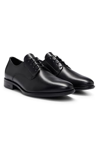 Image of BOSS Mens Colby Derb Leather Derby Shoes with Signature Trims Size