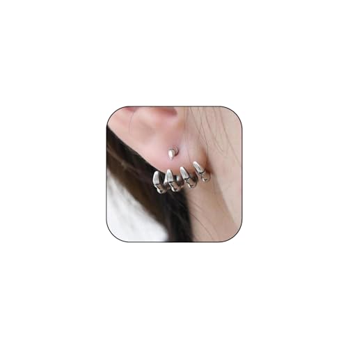 Halloween Skull Earrings - Skeleton Stud Earrings for Women Gothic & Spooky Retro Punk Style Skeleton Hand Design Silver