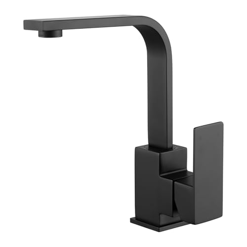 iVIGA Robinet de cuisine pivotant à 360°, mitigeur cuisine haute pression en acier inoxydable robinetterie bar salle de bain noir