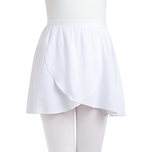 Soudittur Gonnellino Danza Classica Gonne a Portafoglio da Balletto in Chiffon con Cintura Elastica per Bambina Ragazze e Donne (S, Bianco)