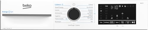 Beko - AMBMWU4841B - Lavatrice 8kg, Classe A, 1400giri, Display Touch, oblò nero, tecnologia EnergySpin, funzione a vapore, cassetto detersivo autopulente, vasca in plastica riciclata - Immagine 5