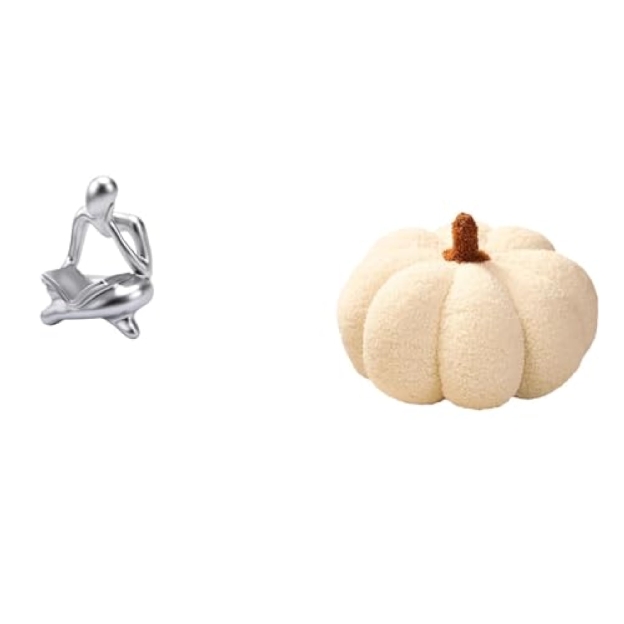 Abstract Pumpkin Thinker Plush Statue Decorative Cushion