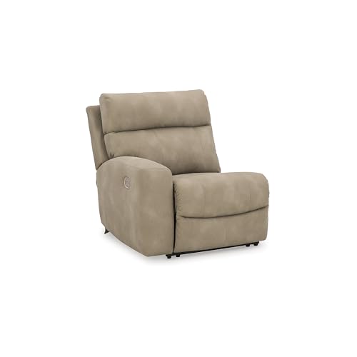 Image of Signature Design by Ashley Modern Next-Gen DuraPella L-Shape Right-Arm Facing Faux Leather 6-Piece Power Reclining Sectional with Adjustable Headrest and USB Charging Ports, Beige