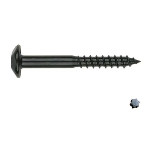 Vis penture 6x40 mm inviolables acier zingué noire par 100