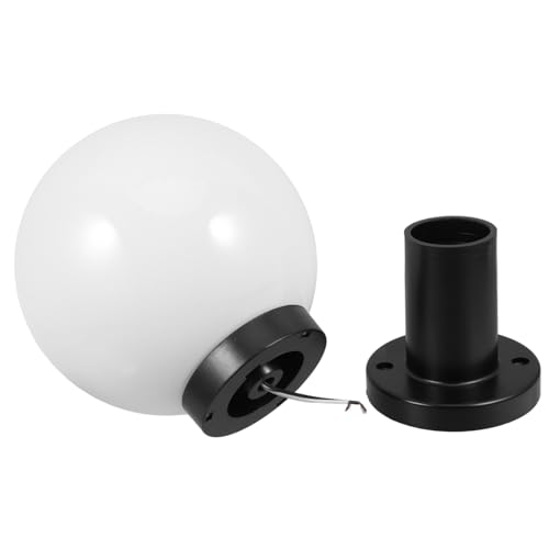 NULYLU Pantalla De Lámpara De Globo Acrílico Para Exteriores Base Resistente, Luminaria Para Postes De Exterior, Farola De Poste Para Jardín y Patio, Protección Uv, Instalación Sencilla, 20 Cm