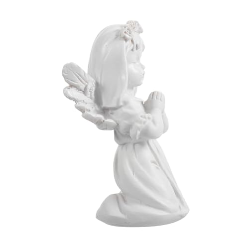 TOBBOMEY Escultura de Ángel Orante de Resina para Mesa Figura Decorativa de Ángel con Alas Adorno Elegante para Oficina y Hogar Estatua Paz Regalo para Amantes