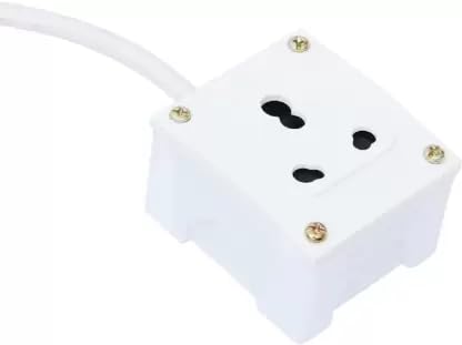 4 Meter Long Wire Extension with ISI Parts Small Plug 1000watt Capacity 1 Socket Extension Boards (White, 4 m)-image-16