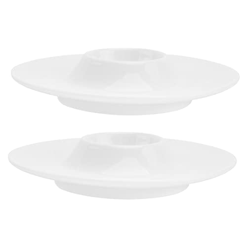 OUNONA Breakfast Egg Holders 2pcs Ceramics Egg Trays Easy Clean for Daily Use