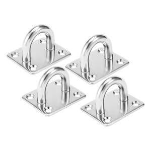 #US 316 Stainless Steel 10mm Thick Ring Square Sail Shade Pad Eye Plate 4PACK