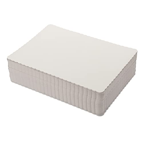 Paterson Paper White Paper Placemats Disposable - 10” X 14”- Bulk 1000 Count - Scalloped Economy Newsprint #TOP29