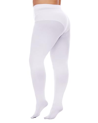 Image of Citystl 2 Pack Plus Size Tights for Women, 80D Opaque Control Top Pantyhose