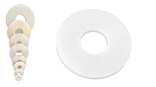 Nylon White Penny Washers Plastic Repair Washer M3 M4 M5 M6 M8 M10 M12 - Pack of 6 (M8 x 25mm)