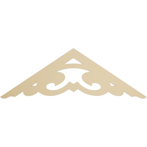 48"W x 16"H x 1 1/2"P (8/12) Pitch Preston Signature Urethane Gable Pediment, Primed Tan
