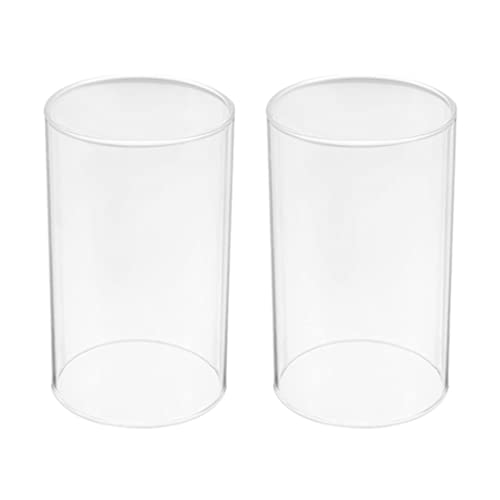 Glaszylinder Ohne Boden 8cm Durchmesser: 2 Stücke Glaszylinder Windlichtgläser Transparenter Kerzenhalter Teelichtgläser Windlicht Ersatzzylinder Kerzengläser Teelichtglas für Tischdeko 15X8cm