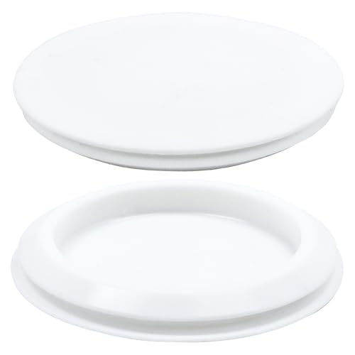 Image of 2 Pcs 75 mm Silicone Rubber Plugs Snap in Locking Hole Plugs for 75 mm (2-15 /16 inch) Round Holes, Flush Type Rubber Stoppers, Flexible Tube Pipe End Caps Covers, Waterproof Sealing Plugs, White